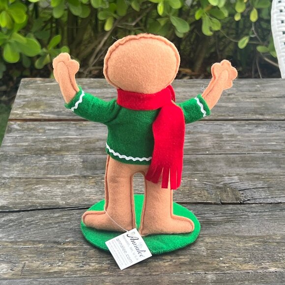 Annalee Christmas Gingerbread Man Boy Red Scarf 2011 Tag Attached Stand - Picture 6 of 8